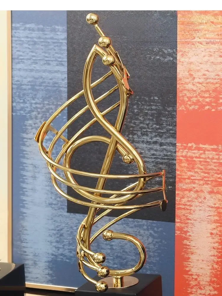 

#For Metallic Gold Hollow Out Note Metal Crafts Ornaments Staff Music Marble Base Home Decoration Accessories Christmas^