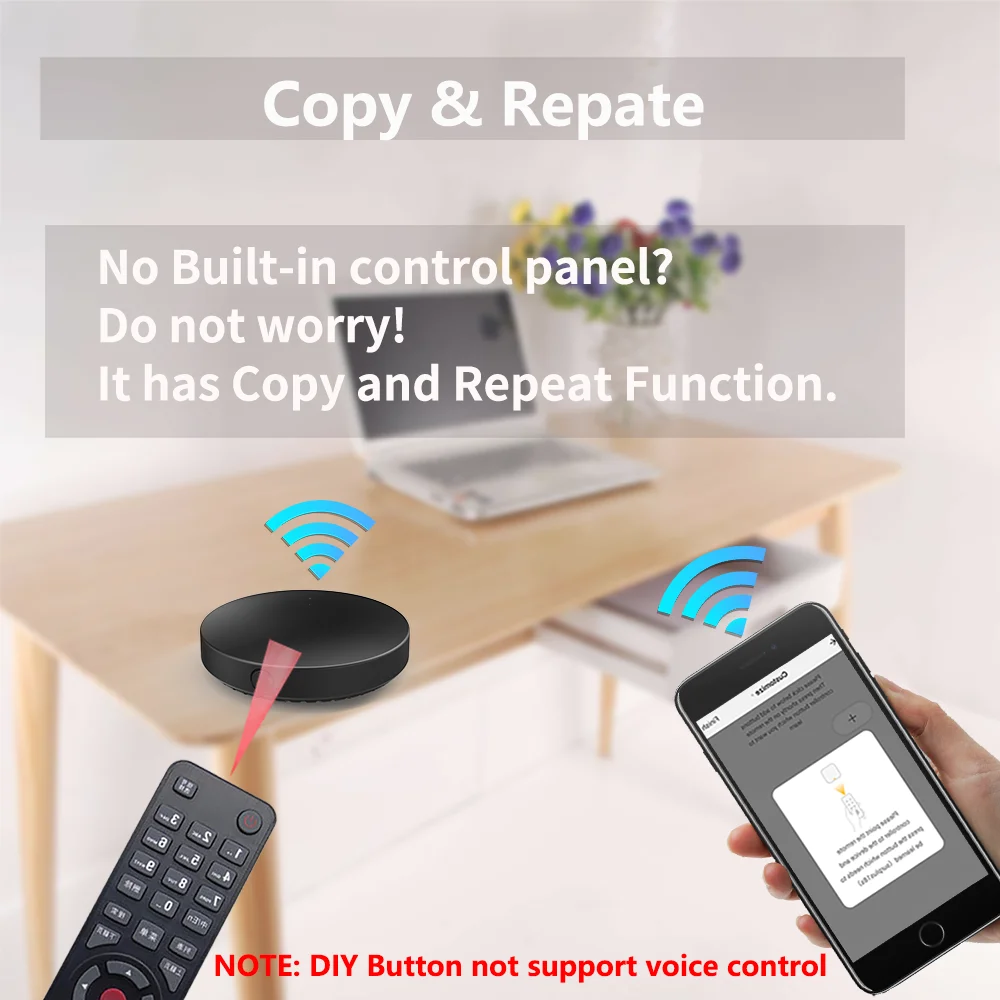 Tuya WiFi Temperature Humidity Sensor with  APP IR Remote Control For Smart HomeFor AC TV Work with SmartLife Yandex Alexa