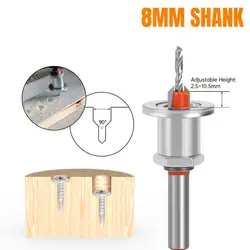 Hss Countersink Drill Bits 8MM Shank Woodworking Router Drill Bit Screw Extractor Set Drilling Holes Milling Cutter Screw Tool