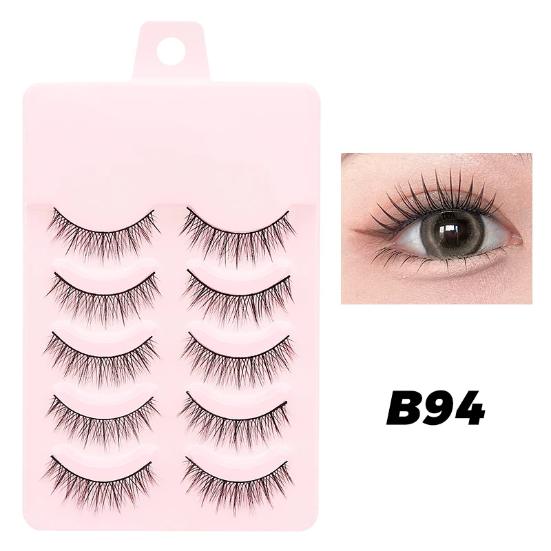 DINGSEN 5 Paar Manga-Wimpern, Augen-Wimpern, weiche, natürliche lange Wimpern, künstliche Wimpern, Anime-Wispy-Streifen, falsche Wimpern, Make-up – Detail 19