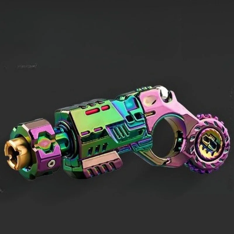 Metal EDC Fidget Spinner Toy Stress Anxiety Relief Pistol Guns Eject Roller Mechanical Slider Ratchet Wheel Paragraph Ring