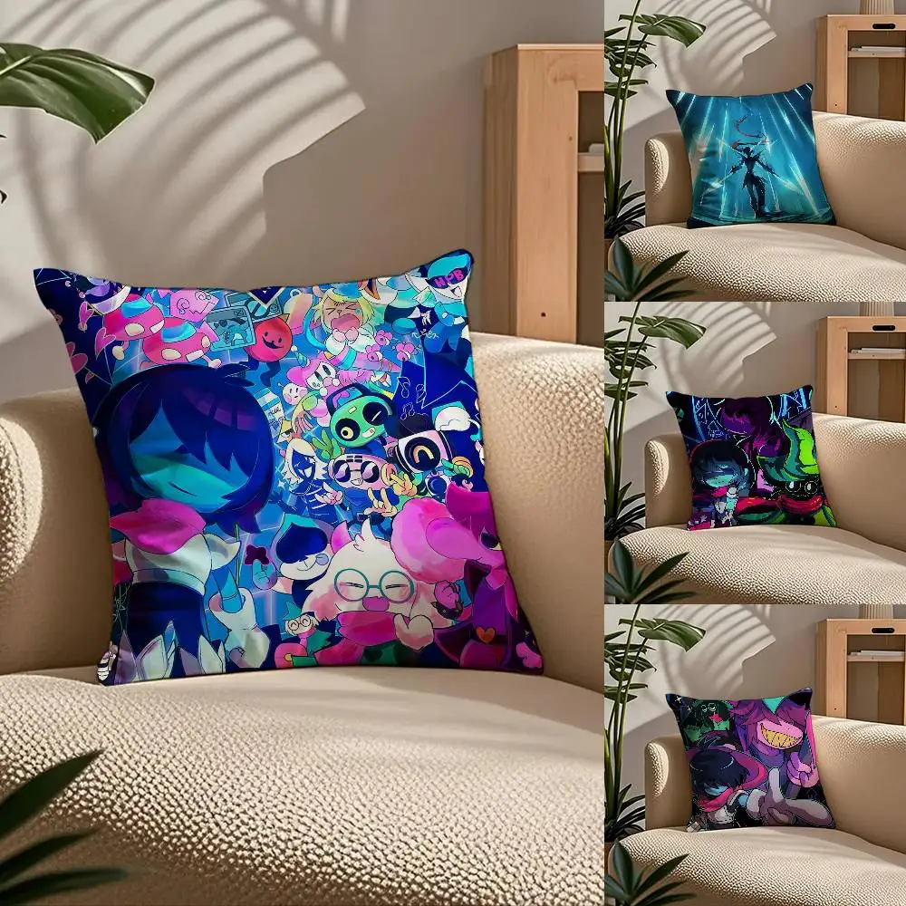 

Game D-Deltarunne Anime Pillow Case Comfort Sofa Bed Silky elegant Invisible zipper Custom Decorative cushion cover