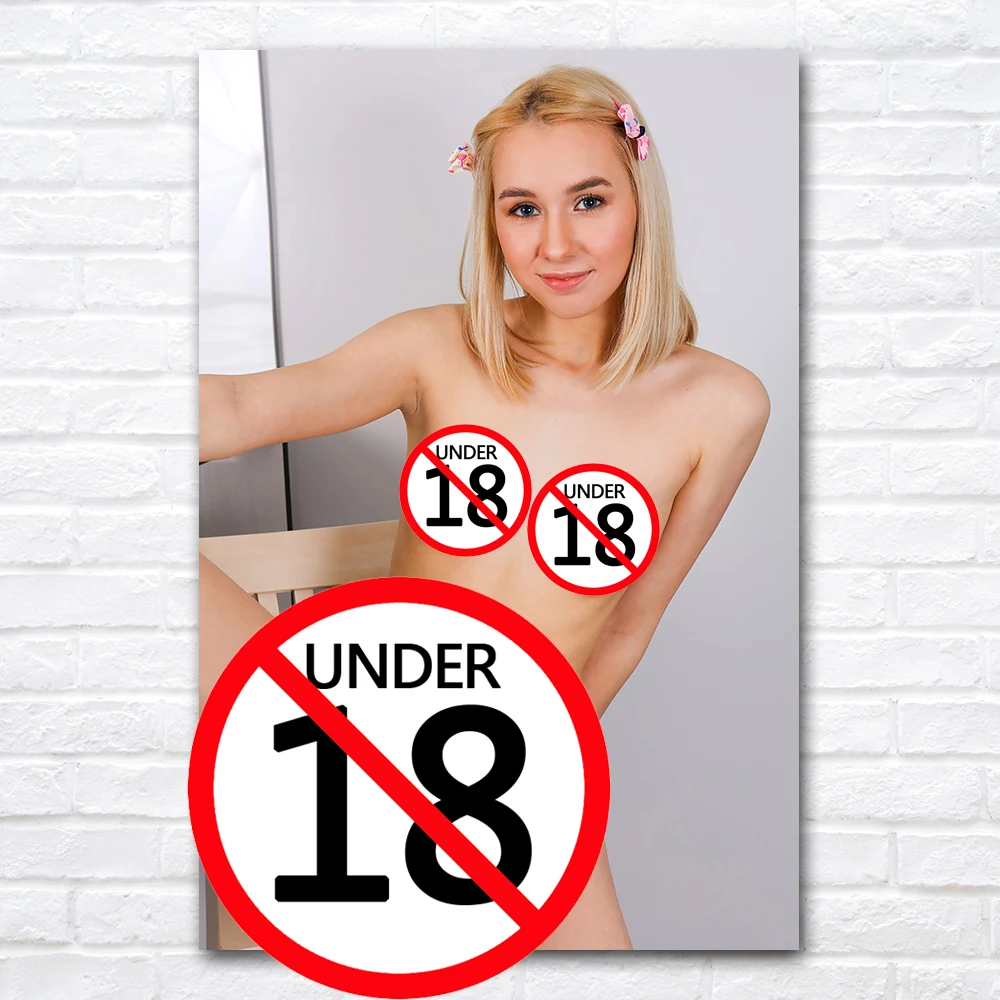 Sexy Blonde Beauty Poster Prints Canvas Painting Nude Girl Uncensored Pussy Wall Art Mural For Men's Room Decor Adult Pictures