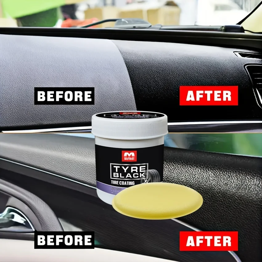 Car Tire Gloss Maintenance Wax, Rust-Proof, Decontamination and Glossy Cream, Suitable for Tire Maintenance