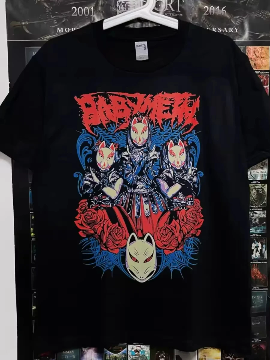 Babymetal اليابان الفرقة تي شيرت الرجال النساء الهيب هوب روك باند طفل عادية كم قصير تيز القمم
