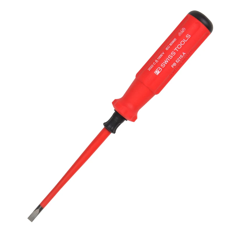PB SWISS TOOLS Slim Insulation Screwdriver Set With Case for Combination Screw Work Up to 1000 VAC Or 1500 VDC NO.5215 SU