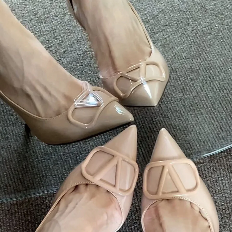 

Новые пикантные женские туфли-лодочки на высоком каблуке из лакированной кожи, женские туфли на каблуке 7,5 см, 10 см, элегантная женская обувь на шпильке, офисная обувь, обувь для вечеринок