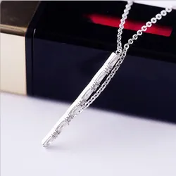 Hot Sale Personality Exquisite 925 Sterling Silver Zircon Crystal Female Flute Simple Clavicle Chain Pendant Necklaces  XL188