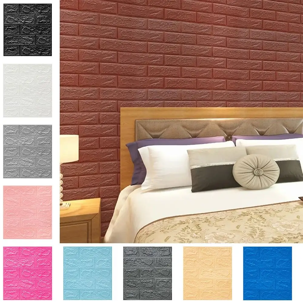 Waterproof Foam Brick Wallpaper Moisture-proof and Moldy Resistant Self Adhesive Self-adhesive Wallpaper Foam Soundproof