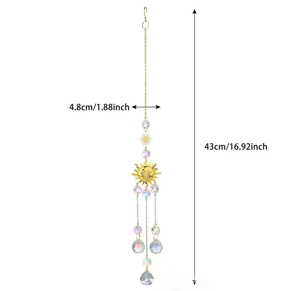 Festival Gift Moon Crystal Pendant Stars Prismas Wind Chime Hanging Ornament Creative Sun Catchers Wedding