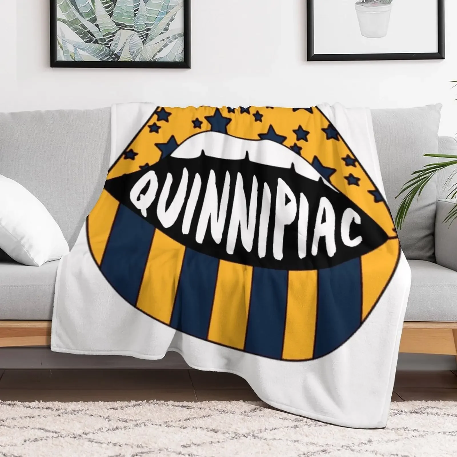 Quinnipiac Lips Throw Blanket Picnic Kid'S Luxury Throw Blankets