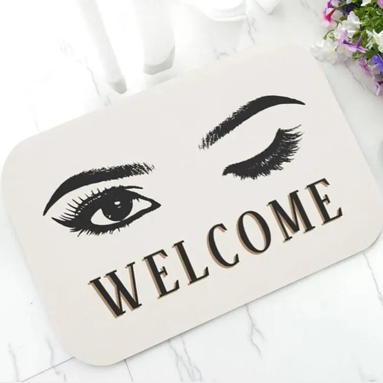 EyeLash Mat Welcome Soft Doormat Balcony Indoor Corridor Porch Entrance Floor Carpet Washable Bathroom Hallway Accessories Rug