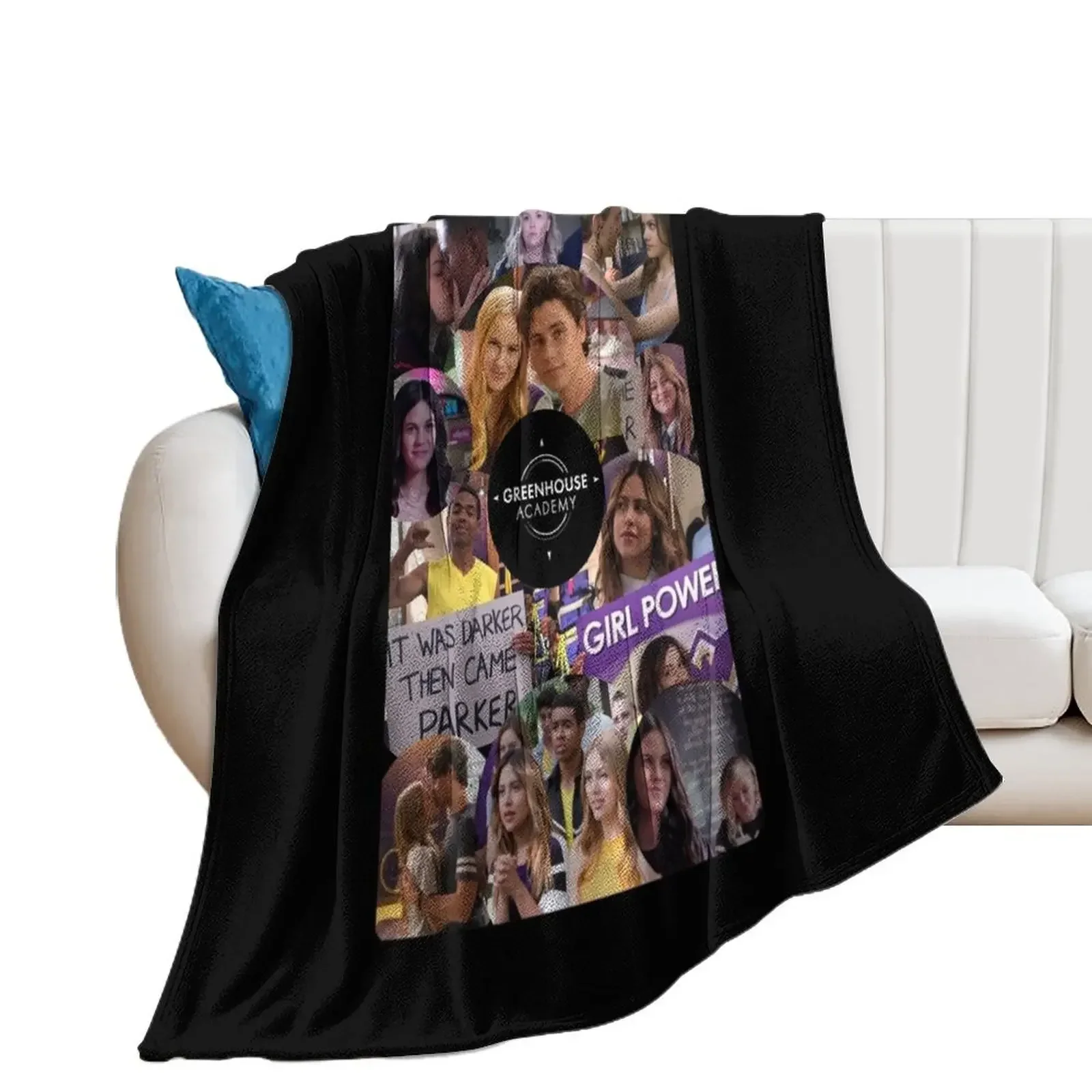 Greenhouse Academy Collage Throw Blanket Hair Multi-Purpose Blankets