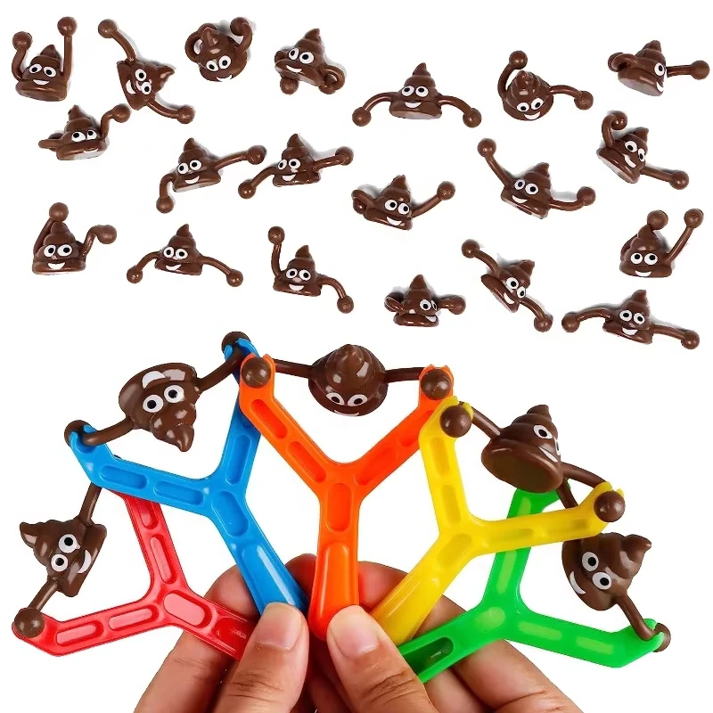 12PC Funny Poo Launcher Tricky Slingshot Children Toys Kids Birthday Party Gifts Wedding Gifts For Guests Christmas Party Favors