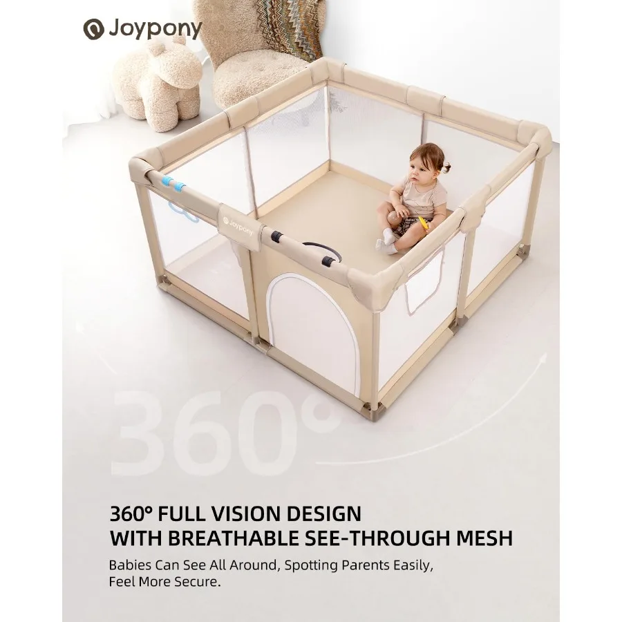 Kojec dla niemowląt 50x50 cm, mały kojec dla niemowląt i małych dzieci, kojec z bramką do użytku wewnątrz pomieszczeń, miękki, oddychający kojec z siateczką.