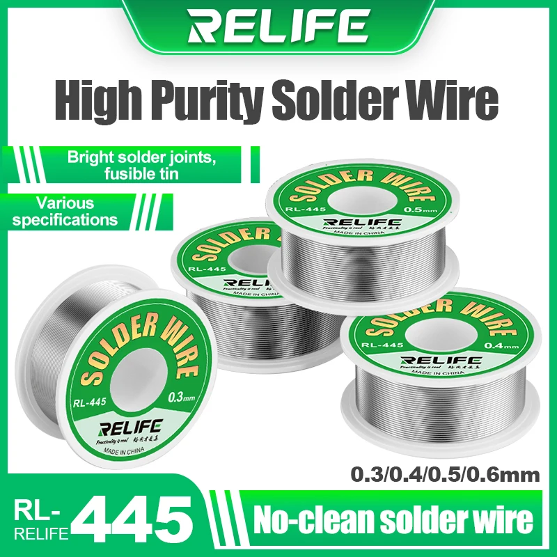 RELIFE RL-445 High Purity 0.3/0.4/0.5/0.6mm  Solder Wire Good Fluidity  Suitable for Mobile Phone Repair Wide Applicability