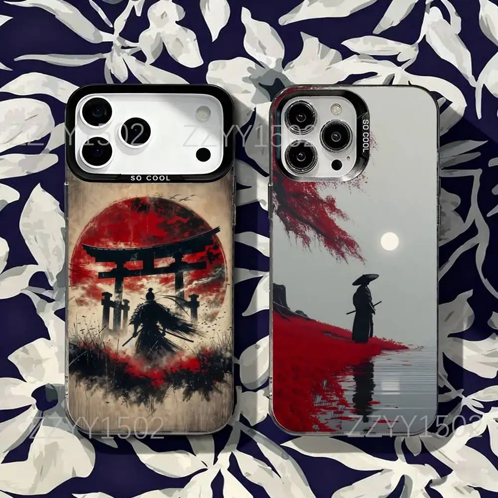 

Samurai Japan Ghost Art Phone Case For iPhone 17,16,15,14,13,12,X,8,Pro,Max,Plus,SE4,Air,Mini HD Black IMD Matte