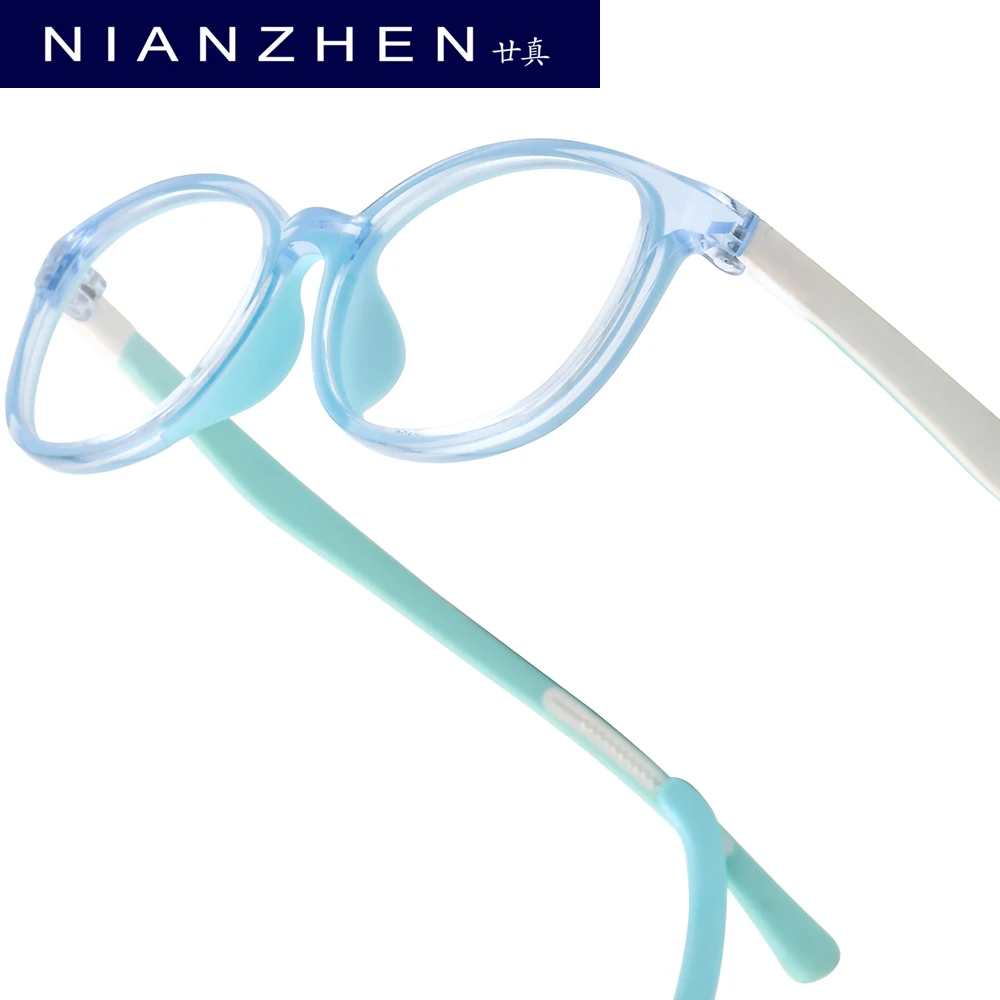 

NIANZHEN TR90 Children's Eyeglass Frames Oval Glasses Ultralight Adjustable Kids Silicone Eyewear Girls Boys Spectacles 66130