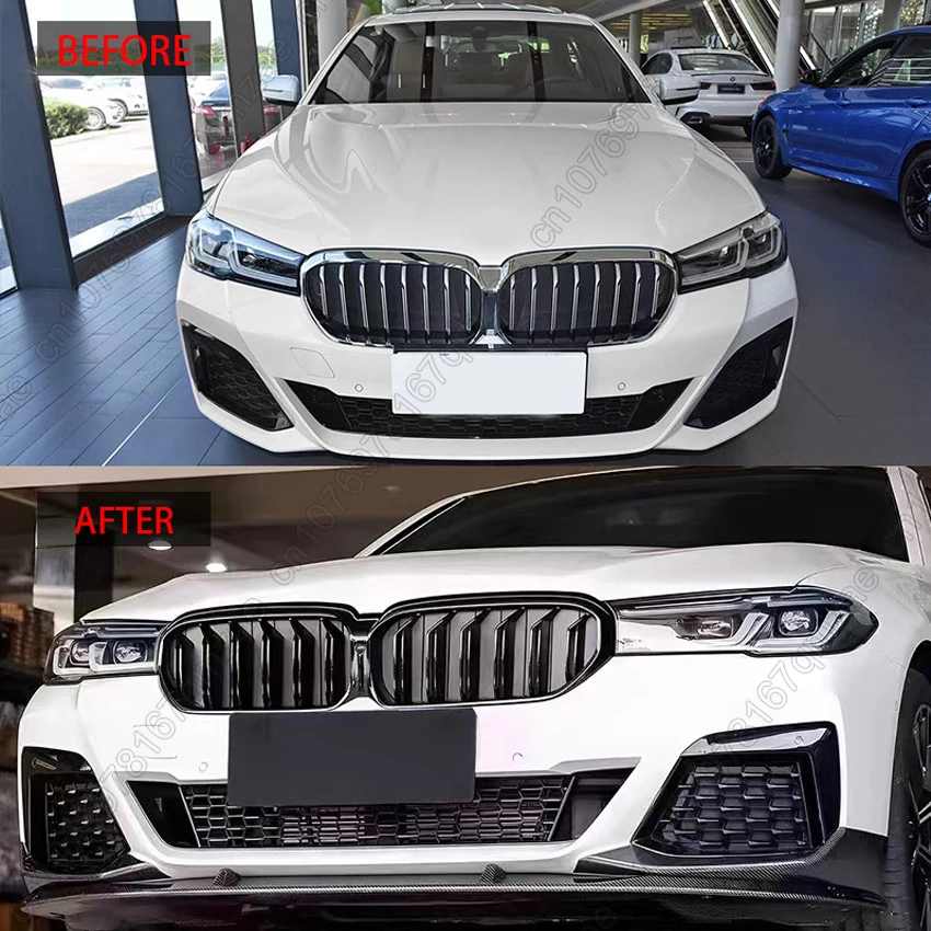 Car Front Bumper Racing Grill Dual Line Style For BMW 5 Series G30 G31 G38 LCI 520i 530i 540i M550i M550d 2020-2023 Mesh Kits