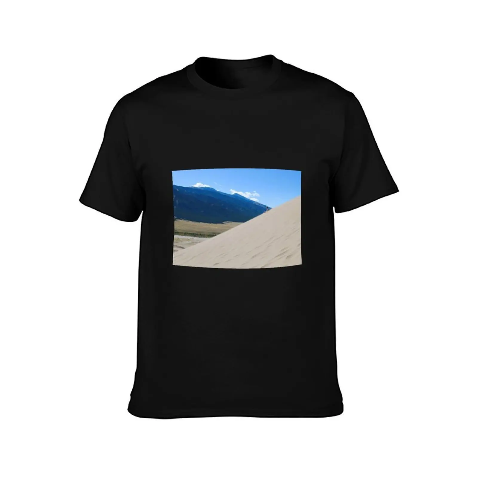 Alone in the Sand Art Board Prints and Pillows T-Shirt Comfortable Basic Crew Neck Tee T-Shirt