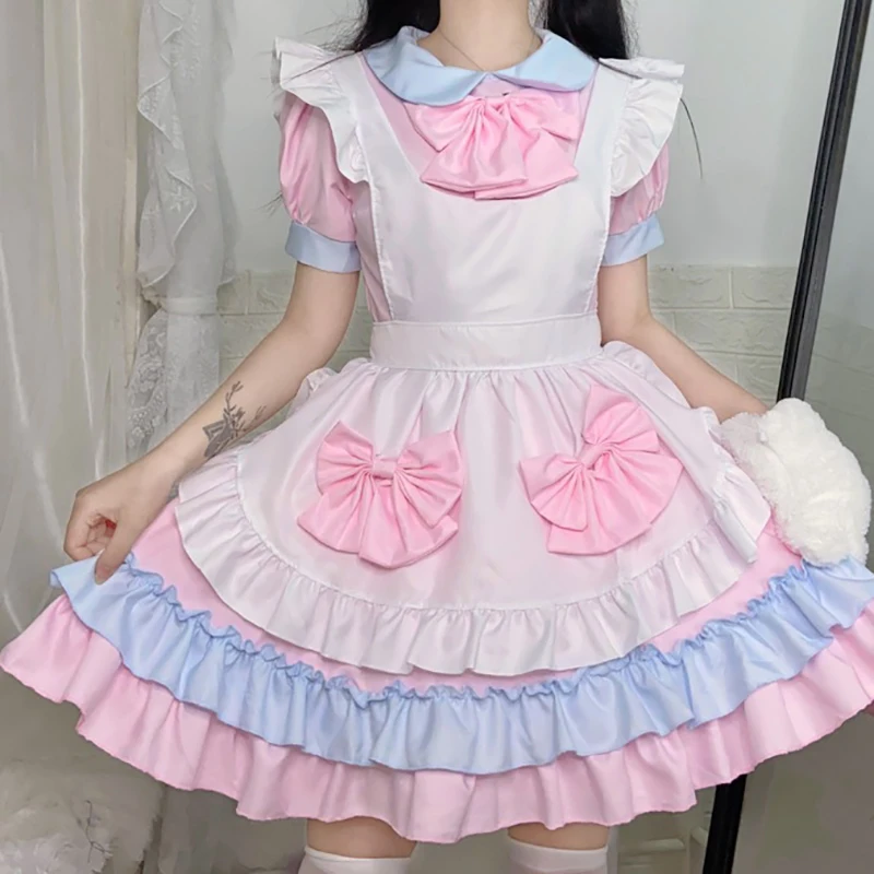 

Women Maid Sissy Outfit Anime Sexy Apron Dress Sweet Gothic Lolita Dresses Cosplay Costume Lolita Dresses Cafe