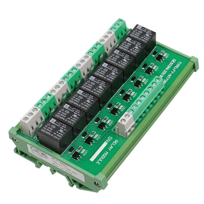Moduł przekaźnikowy GEYA DIN Rail Panel Mount z 8 kanałami interfejsu, 12V 24V do automatyzacji, płyt PLC, 5VDC — zdjęcie 2