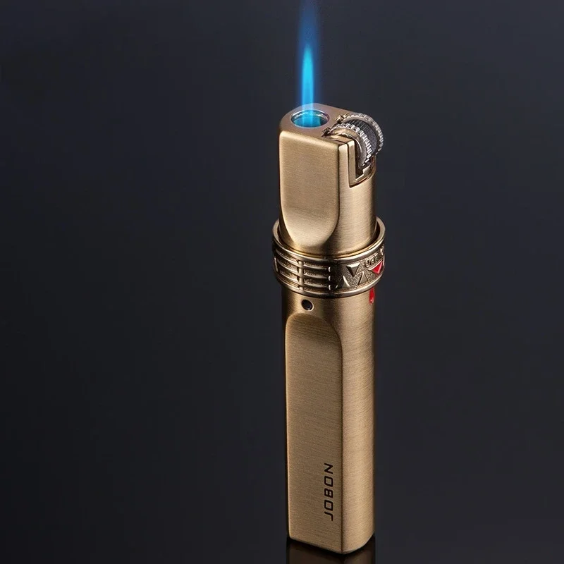 JOBON Jet Metal Windproof Stripe Gradient Turbo Torch Gas Lighter Grinding Wheel Lighter Butane Cigar Accessories Gift