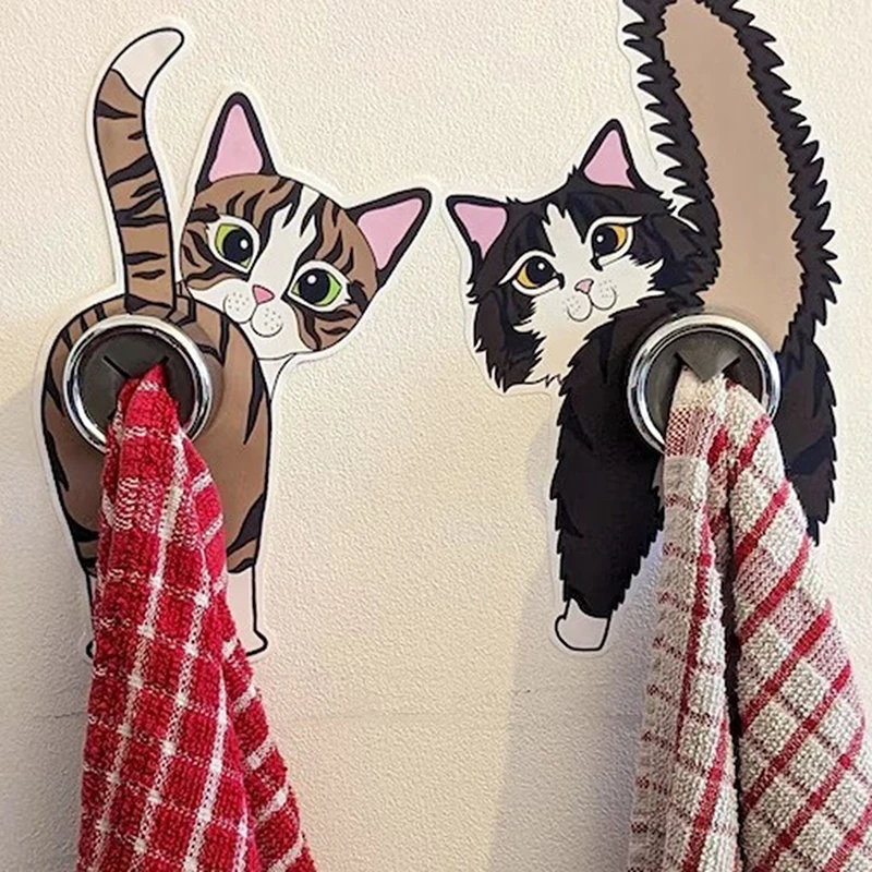 1PCS Non Punching Towel Hook Dishwashing Cloth Storage Racks Dishcloth Holder Kitchen Bathroom Accessories Towel Wall Hanging