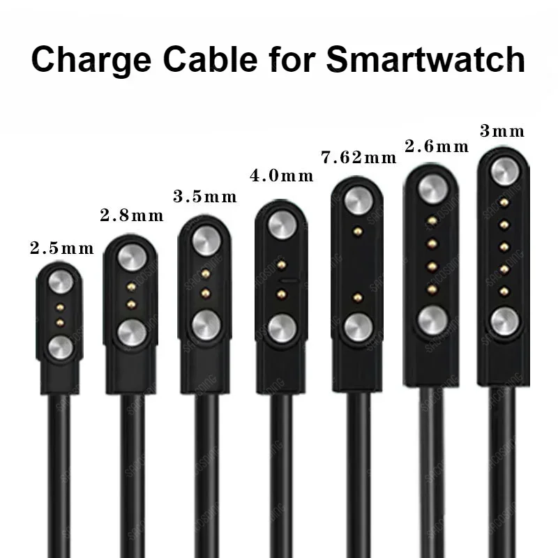 Universal magnetic charging cable for smartwatch 2 pin 4 pin 5 pin smart watch magnetic charger for QX11 V69 M10 KR80 K37 K56