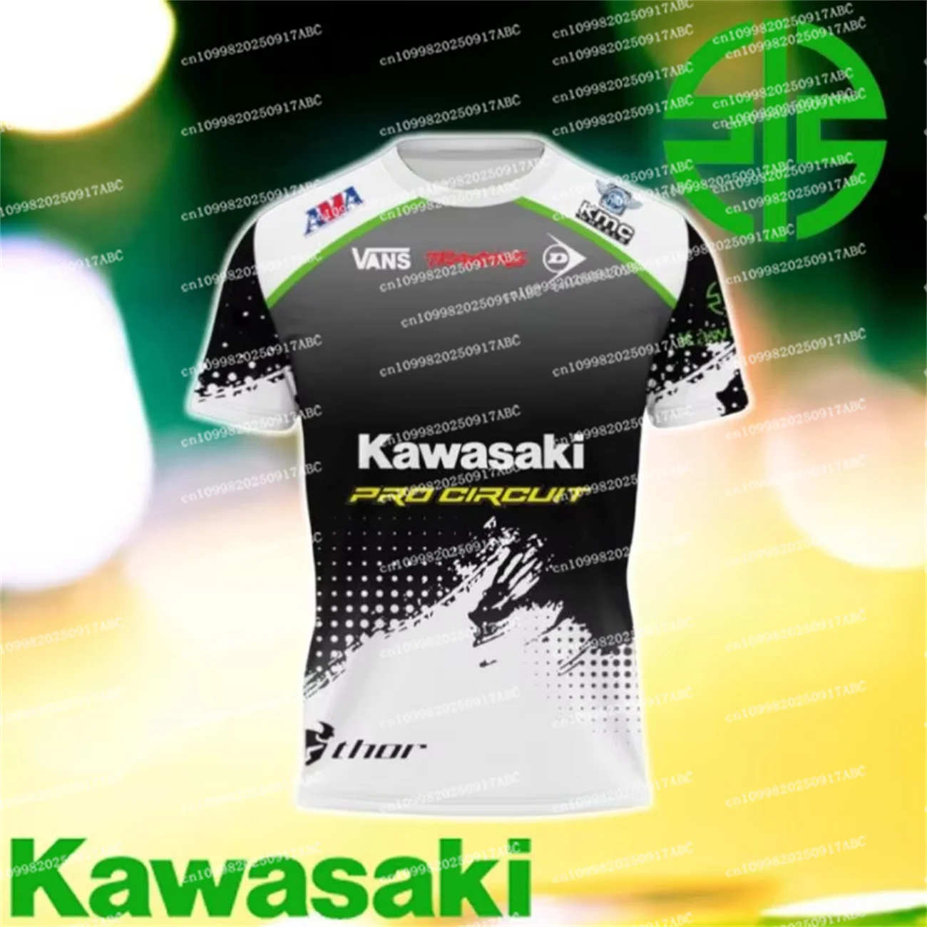 (كاواساكي) الرجال التي شيرت كاواساكي التي شيرت الصيف الرجال كاواساكي دراجة نارية التجفيف السريع المرأة تي شيرت قاطرة عادية تنفس