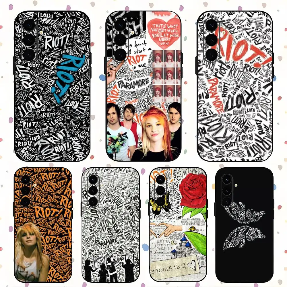 P-Paramore R-RiotES punk Band Phone Case For Samsung Galaxy S25 S24 S23 S22 S21 S20 Plus Ultra Note20 Soft Black