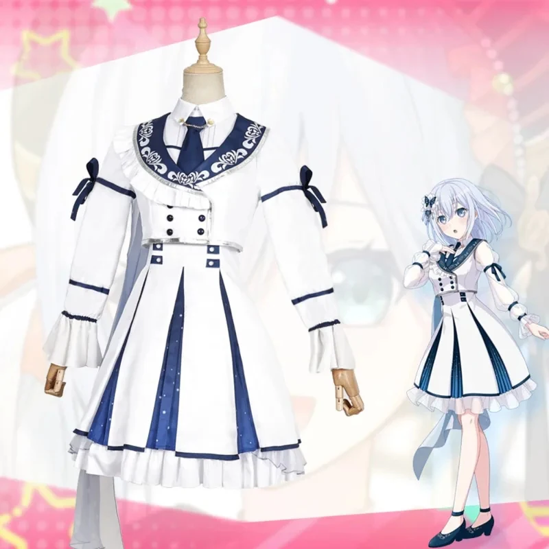 A;3\v,7'd/BanG Dream! Morfonica Tsukushi Nanami Mashiro Toko Cosplay Full Set Cute White Dress Adult Women Game Hallc;4'b,7'm\1/