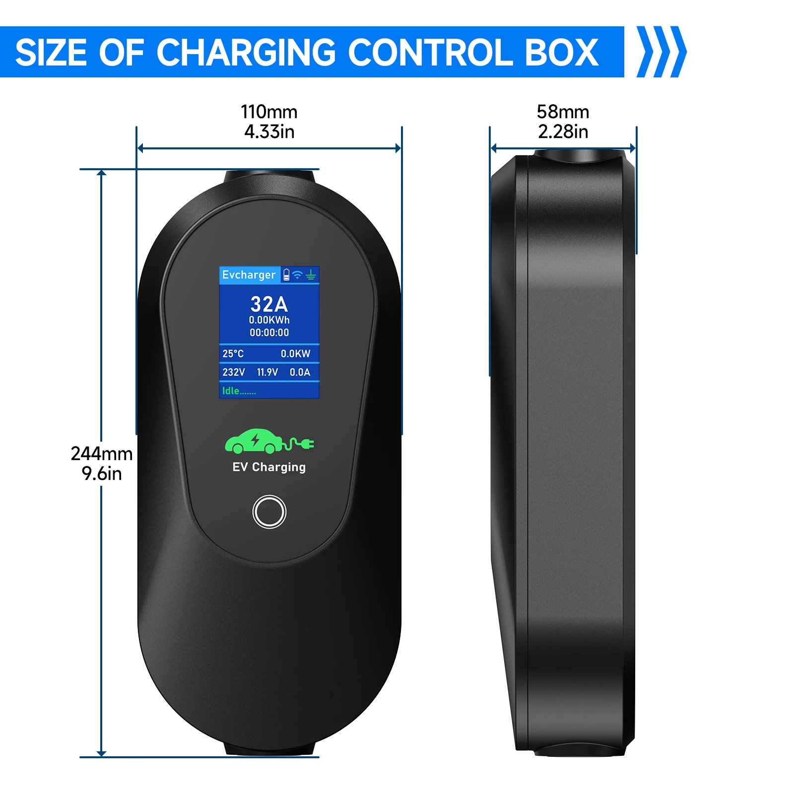 JNTAFEV 7,2KW Typ2 Ladegerät 32A Tragbares Elektrofahrzeug-Ladegerät 1-Phasen Schnellladegerät Wallbox CEE-Stecker WLAN-App-Steuerung – Detail 8