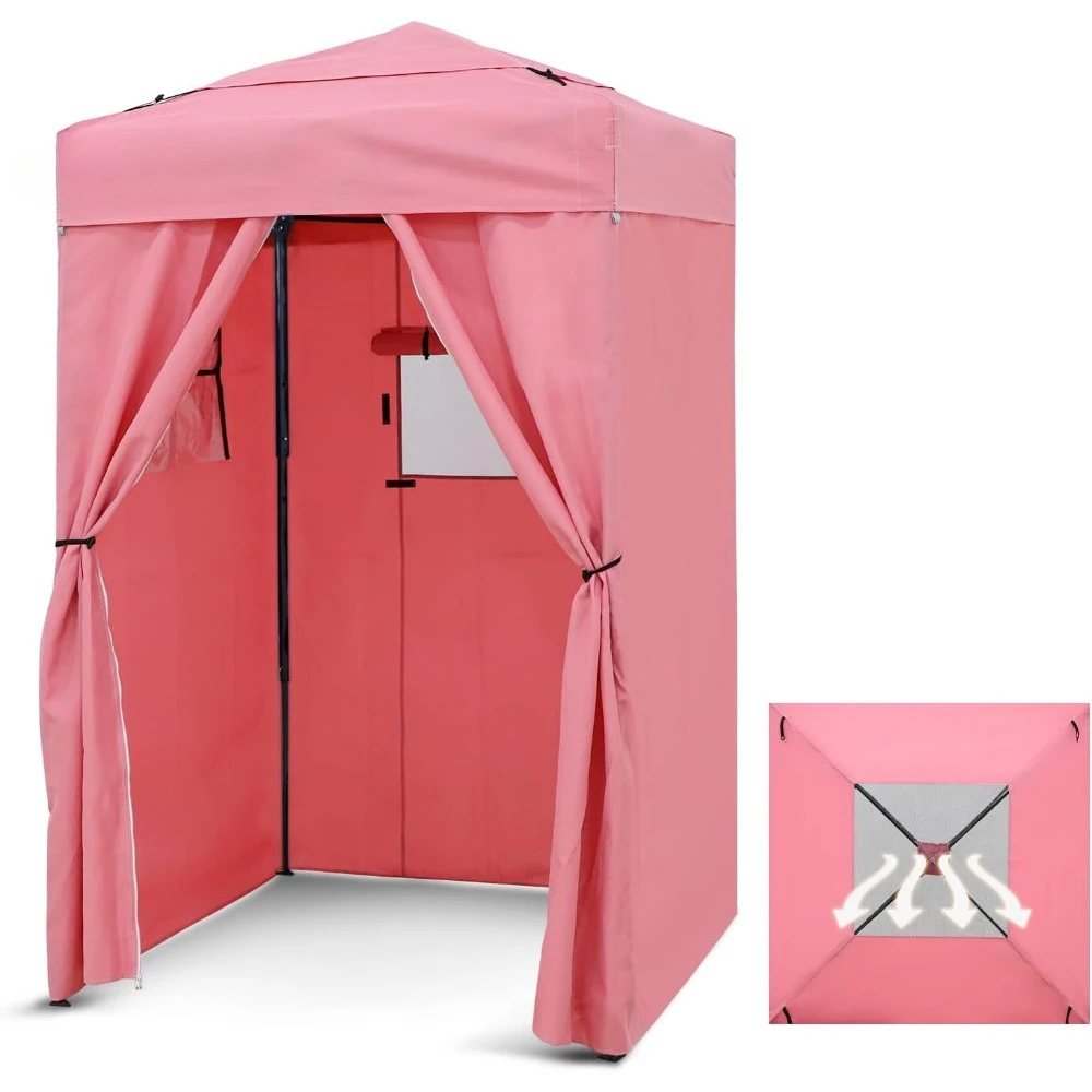 Compact 4x4 Pop-up Canopy Tent with Vented Top, Sun Shelter, Fast Set Up Changing Room, Portable Privacy Canopy