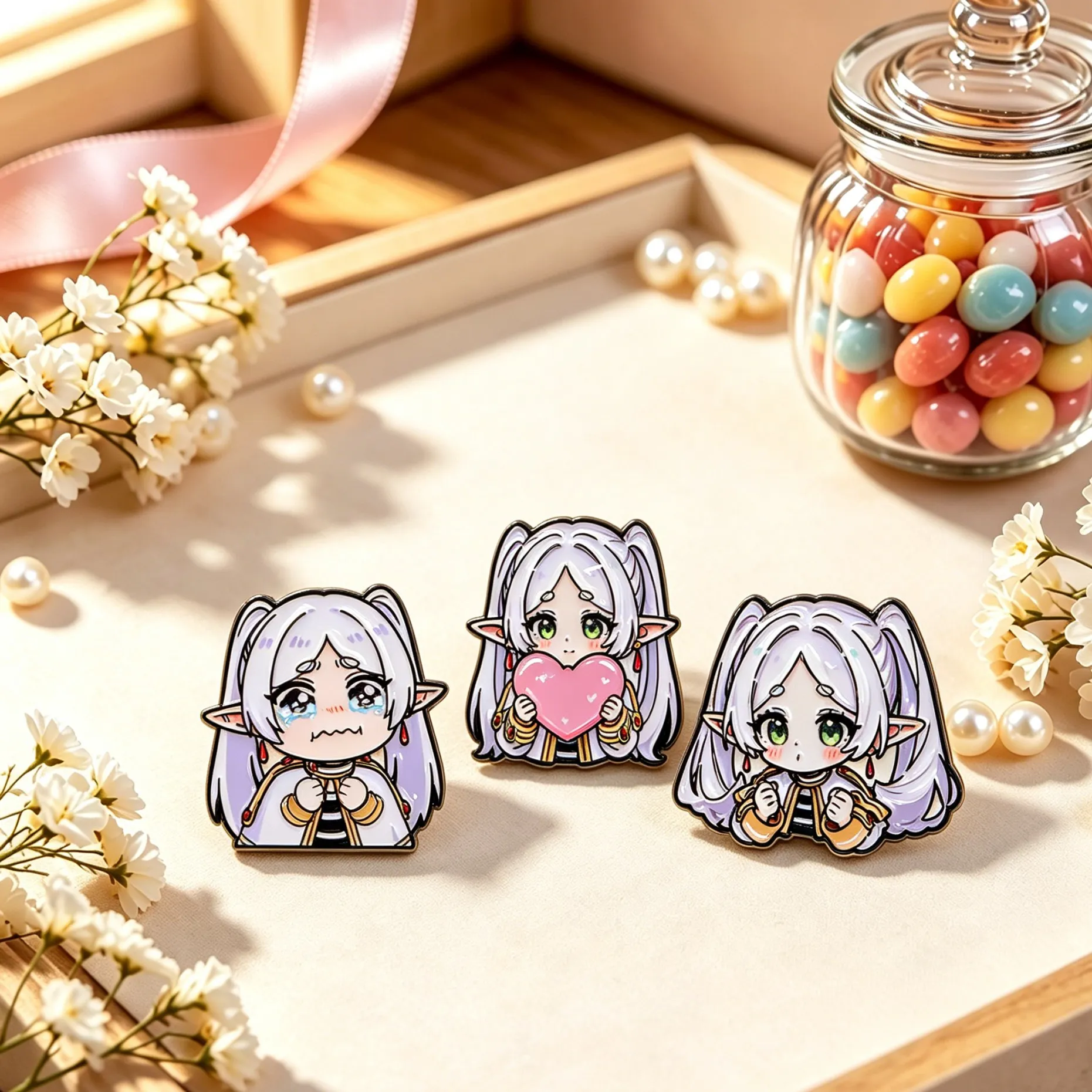 3pcs Cute Elf Enamel Pins Manga Brooches Badge Lapel Pin For Backpack Clothes Accessories Fashion Jewelry Birthday Gifts