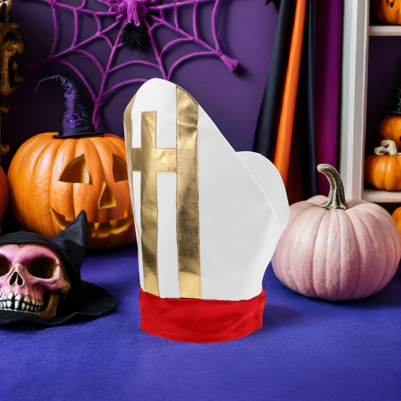 Pope Costume Hat Creative Liturgical Miter Headpiece Vivid Colors for Biblical Costumes Church Play Halloween Accessory