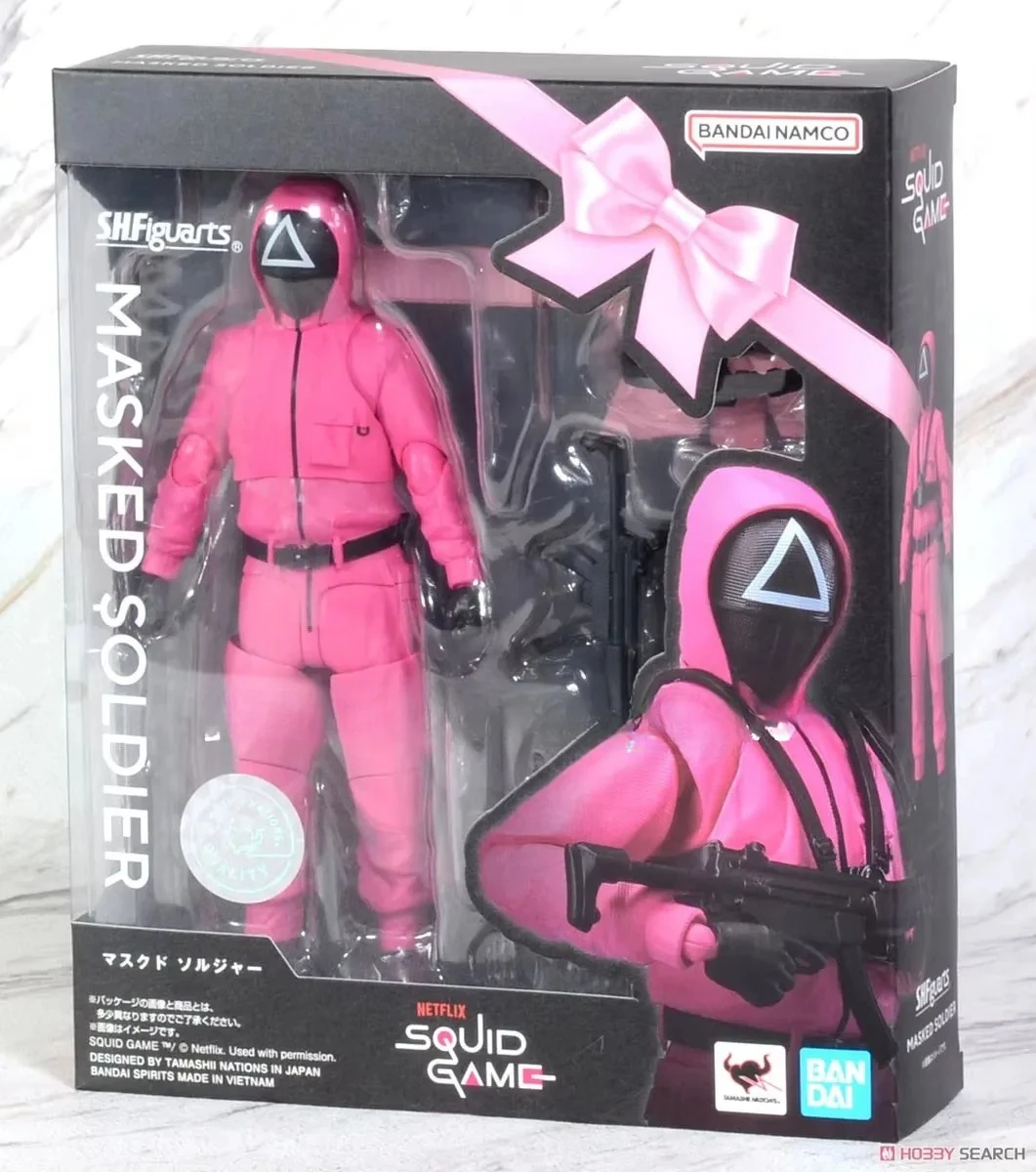 متوفر في المخزون بانداي SHF مدير الألعاب وجه مستدير ذكر أسود مثلث وجه مربع عمل الشكل جمع هدية