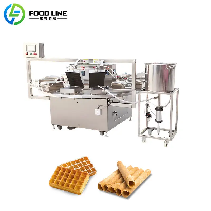 FOODLINE Multi-layer Tunnel Waffle Production Line Space Saving Waffle Processing Equipment For Small Size Factory Workshop