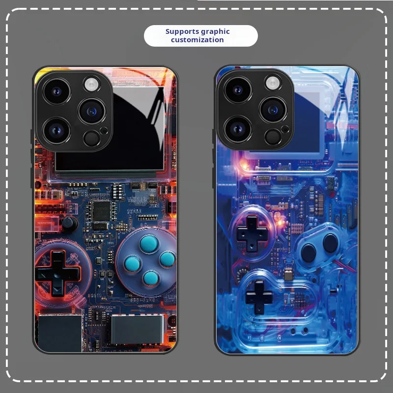وحدة تحكم اللعبة الإبداعية 15Pro حالة الهاتف ، أبل 14 حالة الزجاج ، شخصية 11 حماية ، بارد ، IP13 #2