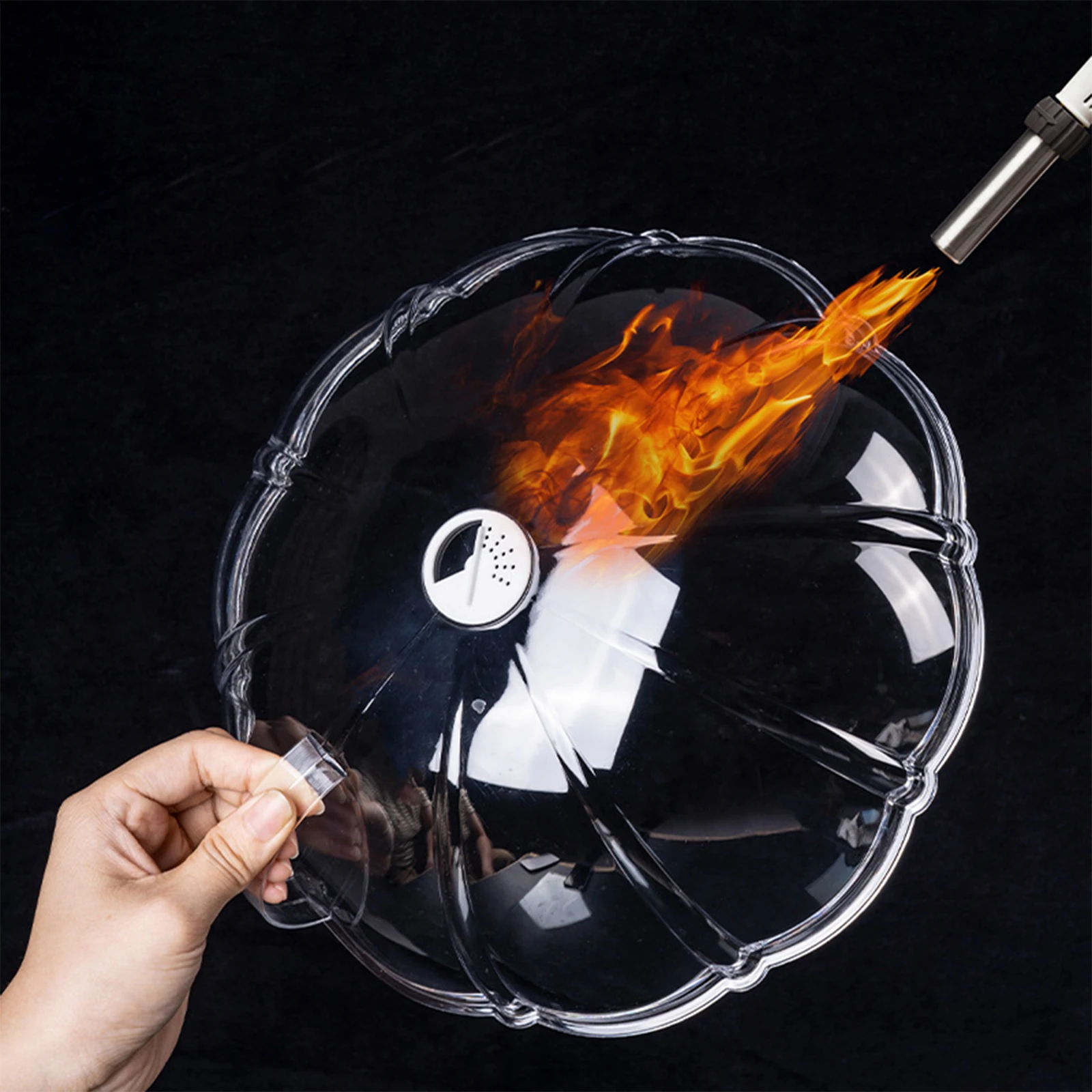 1pc Microwave Cover Transparent Reusable Food Cover With Base Anti Sputtering Anti-oil Cover Heat Resistant Kitchen Tools