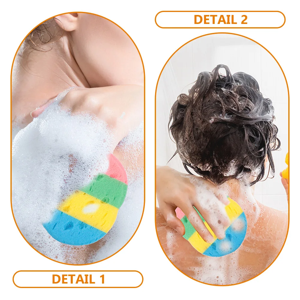 

5pcs Multicolor Elliptical Seaweed Bath Sponge Shower Scrubber Body Cleansing Exfoliating Foam Maker Bathroom Accessory