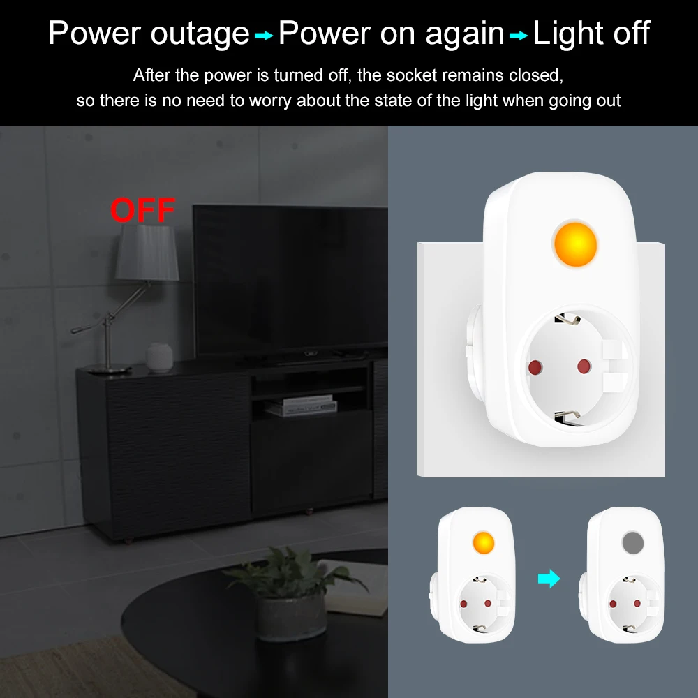 RF Switch French EU Socket Smart Plug 433Mhz Universal Remote Control Mini Controller 16A 220V Programmable Electrical Outlets