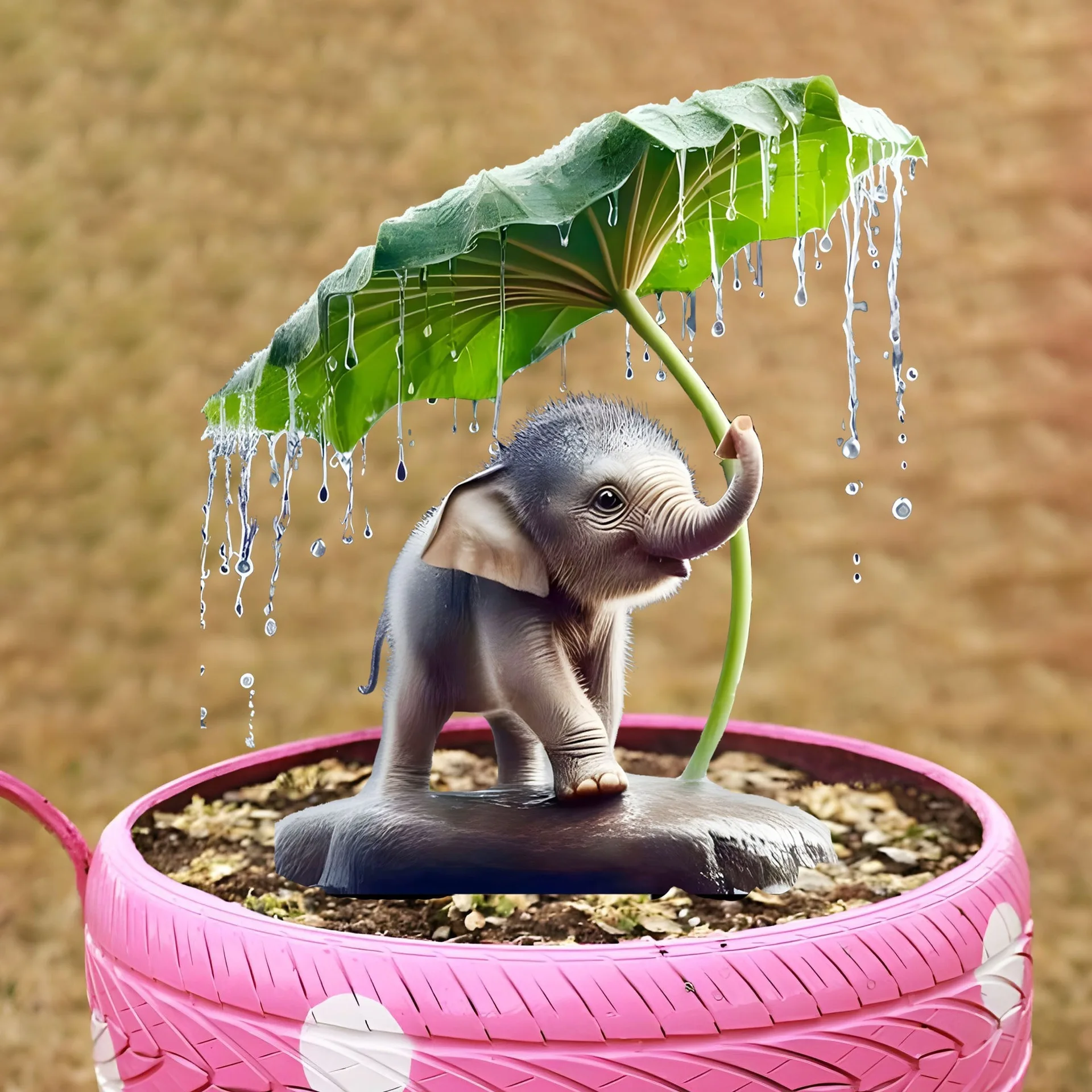 1PCS Elephant Outdoor Decorative Pile Exquisite and Compact Courtyard Decoration Garden Decoration Suitable for Festival Decora