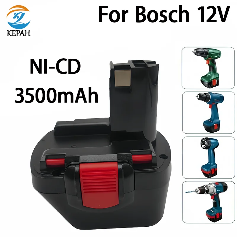 12V 4.8-12.8Ah Ni-MH Rechargeable Battery Pack｜Replacement for Bosch Cordless Drill & Screwdriver + Charger