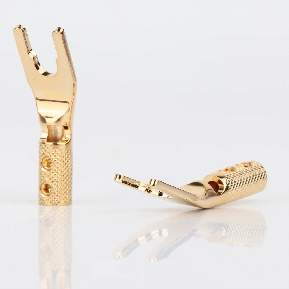 

SY1508 4PCS pure copper Y Spade Connector plug,Rhodium plated Fork connectors plug,loudspeaker cable connector plug ,speaker