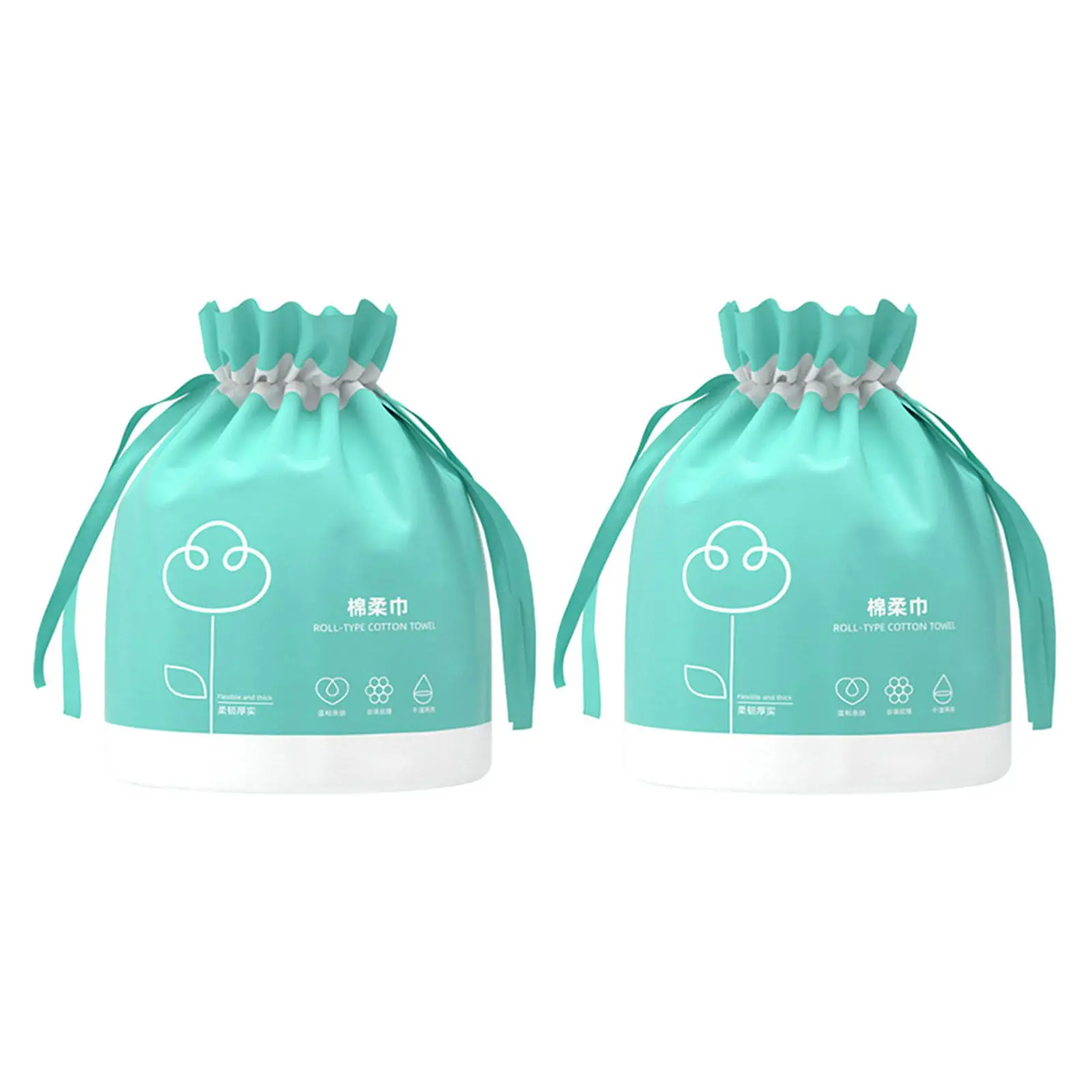 2 Rolls Gentle Cotton Soft Face Towels Disposable Cleansing Towelette for Makeup Foundation Lipstick Removal Sensitive Skin Safe