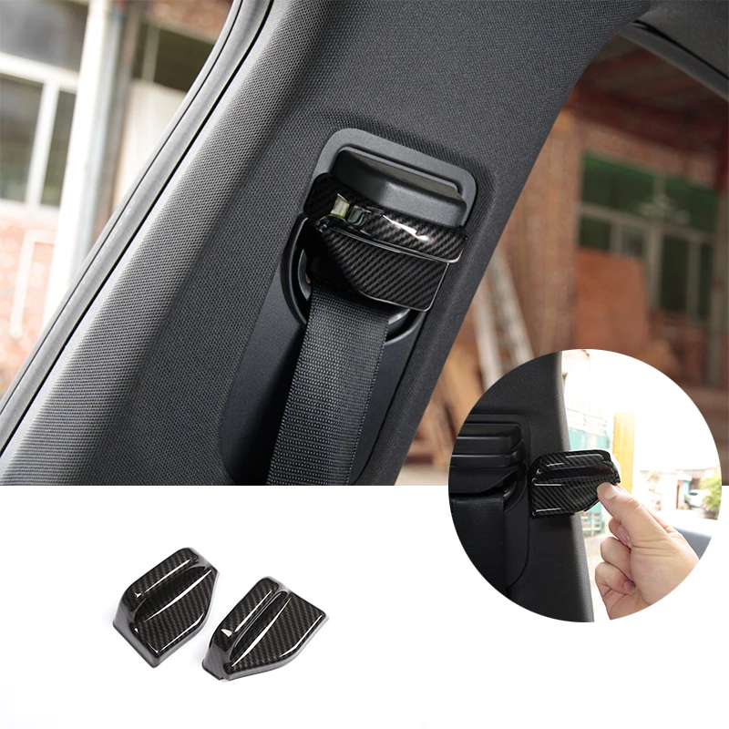 

2 Pcs Car Styling Carbon Fiber Seat Safety Belt Covers Stickers Trim For Mercedes Benz CLA C117 GLA X156 B Class