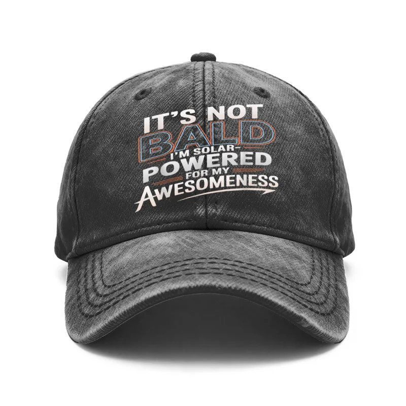 1 Vintage Washed Unisex Baseball Cap, Not for Bald Heads, I'M Powered by Solar Energy, Showcasing My Cool Style, Adjustable, Suitable for Outdoor Activities and Casual Wear, Gift for Men and Women, Spring, Summer, Autumn, Winter
