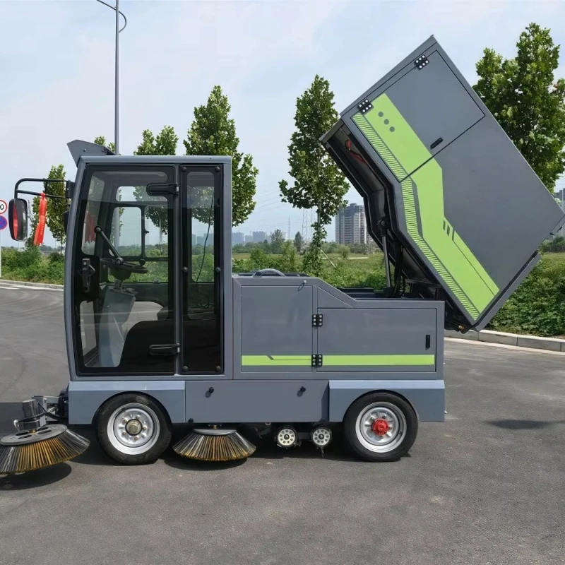 Electric Road Sweeper Light Weight Frame Road Sweeper For Small Commercial Plaza Pavement Paper Sand Garbage Removal