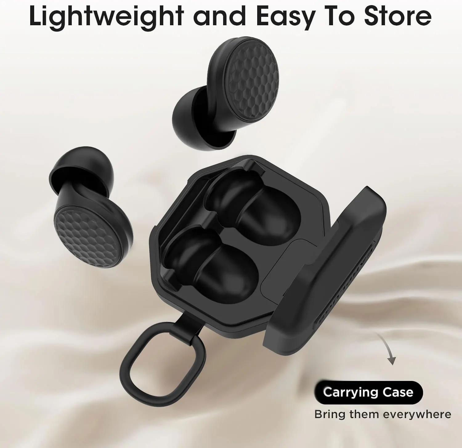 Olyga Reusable Noise Reducing Earplugs for Sleeping Up to 30dB, Soft Comfortable Ear Plugs with 7 Pairs Ear Tips for Travel